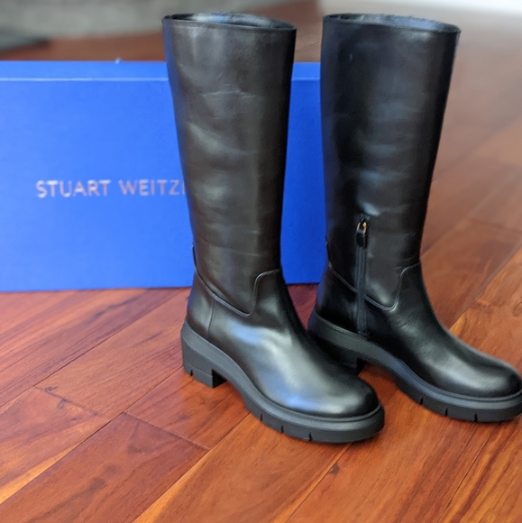 Stuart Weitzman Shoes - Stuart Weitzman Norah Smooth Calf Leather Boots 9 1/2 + Dust Bags New in Box❤️